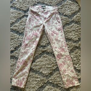 Lauren Ralph Lauren Pink Floral Jeans on White